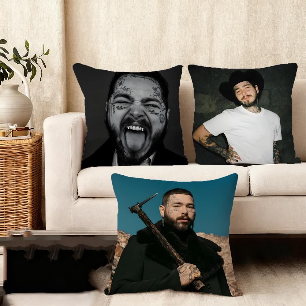 PPost MalonEe Rapper Cushion Cover Plush Fabric Soft DoubleSided Printed Sofa Warm Winter Home Child Gift Pillow Case