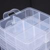 Practical Clear Plastic Jewelry Bead Storage Box 3 Layers Container Case