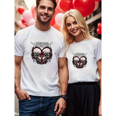 1PCS Couple Valentine's Day Short Sleeve T-shirt Fashionable Leisure Wear