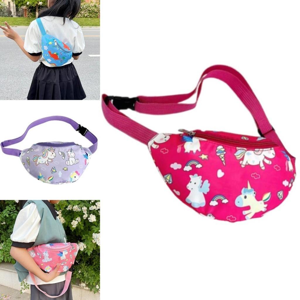 Niedliche Einhorn Kinder Hüfttasche Cartoon Dinosaurier Umhängetasche Nylonmaterial Leicht Und Diebstahlsicher