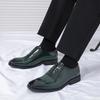 Male Pointed Leather Shoes Luxury Mens Oxford Leather Shoe Wedding Leather Dress Shoes Green Gentleman Office Man Loafers