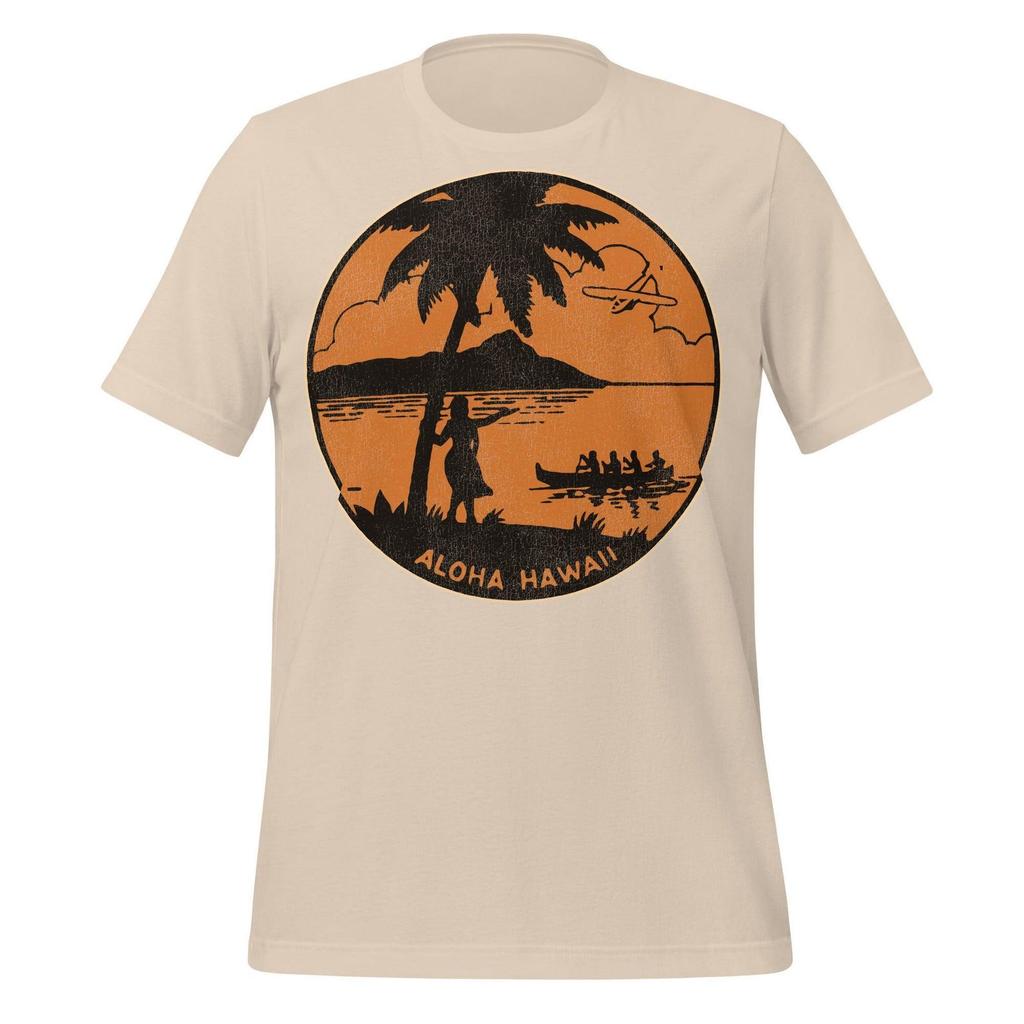 Hawaii Retro T-shirt Mens Kids Womens Aloha Sunset (100% Cotton, Unisex)