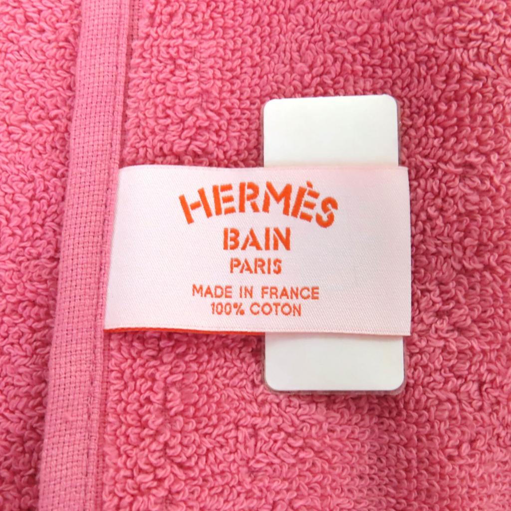 Pristine HERMES towel Yachting Tattoo/Dore Buckle PM Fringed beach towel cotton Used