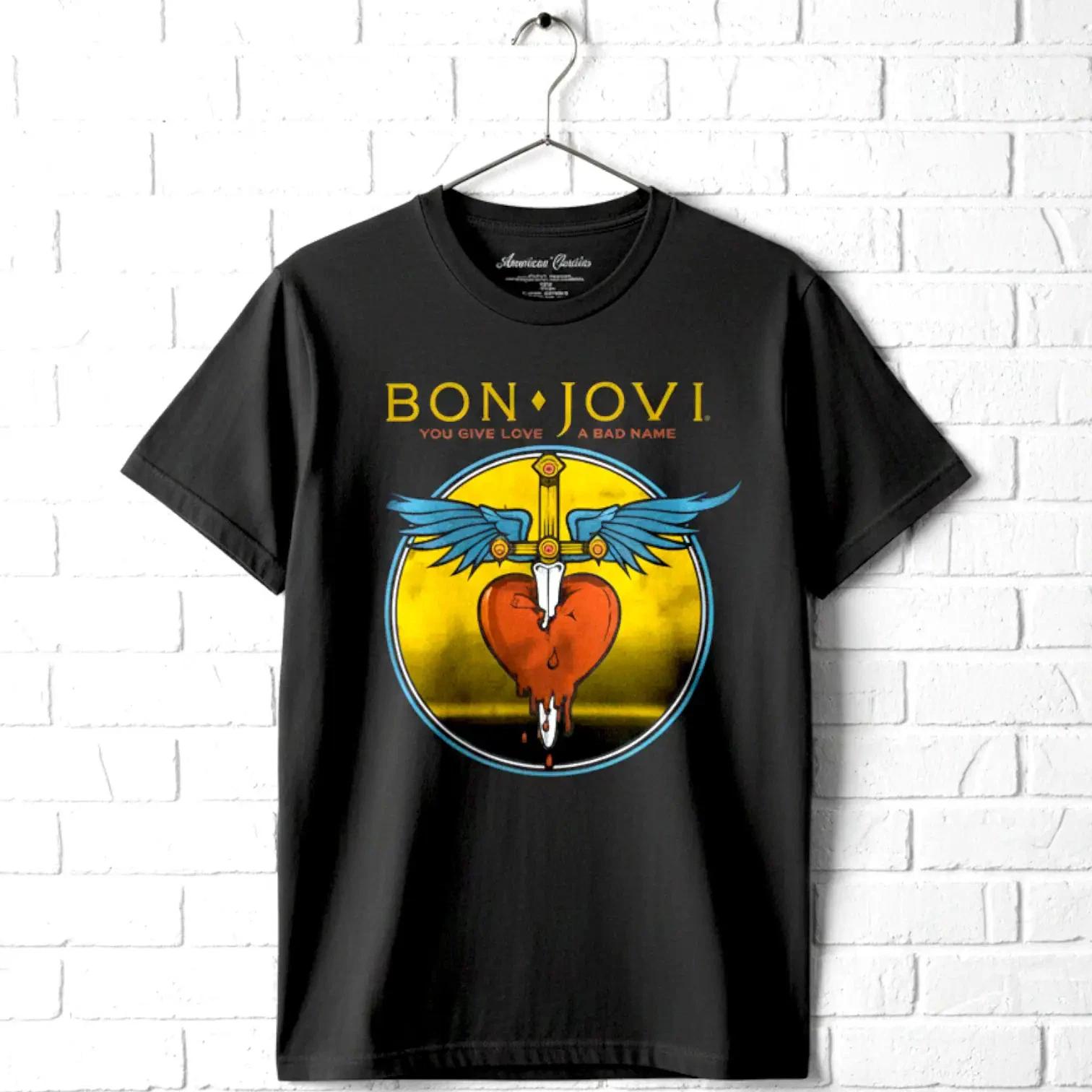 Bon Jovi You Give Love a Bad Name Мужская футболка Рок-группа Альбом Тур Музыка Мерч XXXL