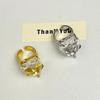 Large Heart Transparent Zircon Ring Exquisite Unique Creative Design Open Mouth Ring High-end Trendy Daily Jewelry