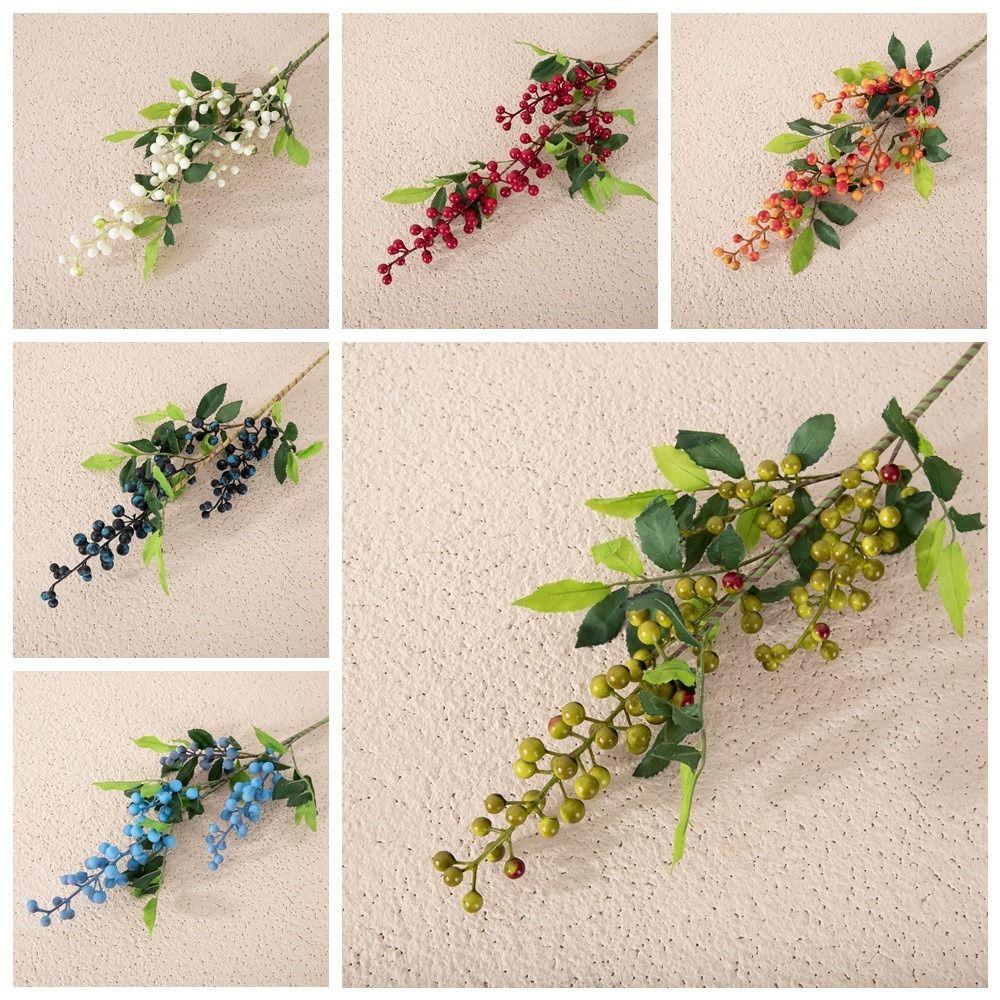 Multicolor Christmas Berry Branches 70cm Simulation Red Berries  For Christmas