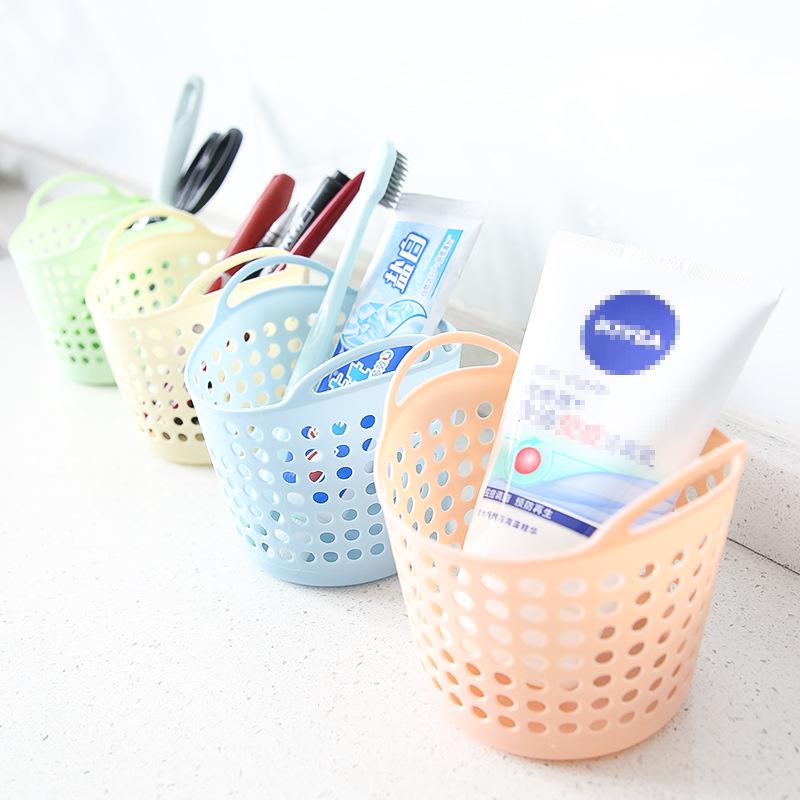 Household Items: Mini Desktop Storage BasketPlastic Storage BasketMiscellaneous Frame Trash Can Storage