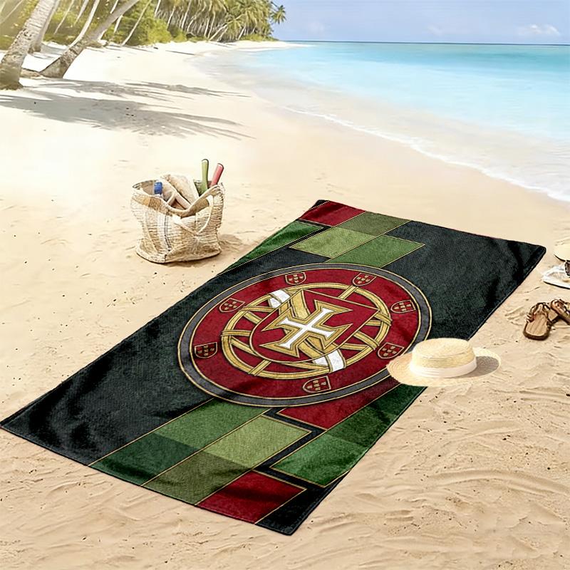 Portuguese Heritage Pride Beach Towel Portable for Travel Beach Towel for Vacation Photos Absorbent Bath Towel Seaside Quick-drying Swim Towel