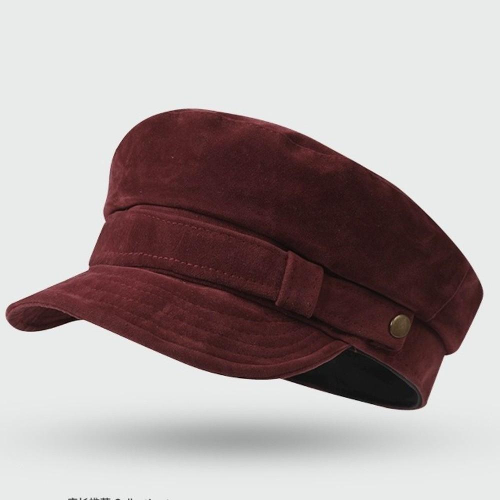 Autumn Winter Flat Top Baseball Caps Metal Buckle Octagonal Beret Hat Retro Artist Cap For Women
