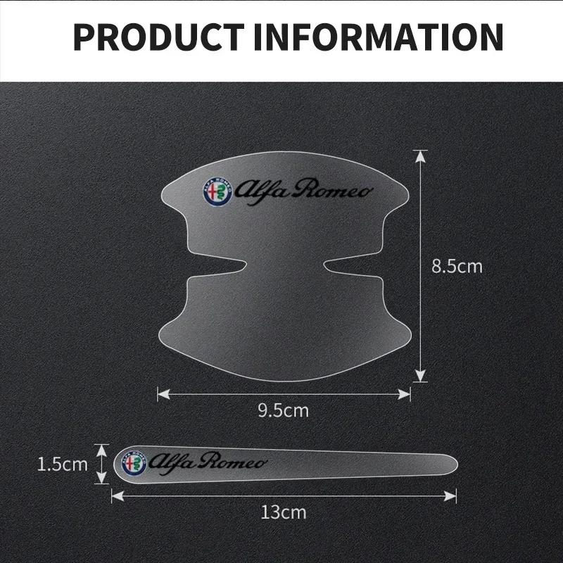 For Alfa Romeo 508 Car Sticker For Alfa Romeo 147 8Pcs Transparent Car Door Handle Bowl Decoration Badge Sticker For Alfa Romeo Stelvi qw2