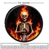 Tire Cover With A Terrifying Flame Skull Shield Design, Made Of Polyester Fiber, Suitable For Outdoor Camping Tire Protection. V