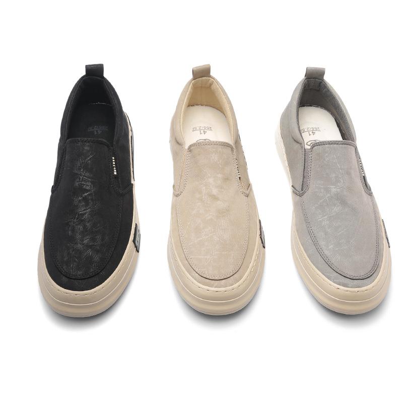 New Spring Mens Shoes Korean Style Versatile Trendy and Fashionable Light Luxury Casual Mens Canvas Shoes Flat Soled Trendy Shoes