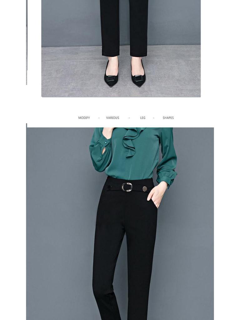 Woodpecker Autumn Women's High Waist Straight-Leg Draped Suit Pants