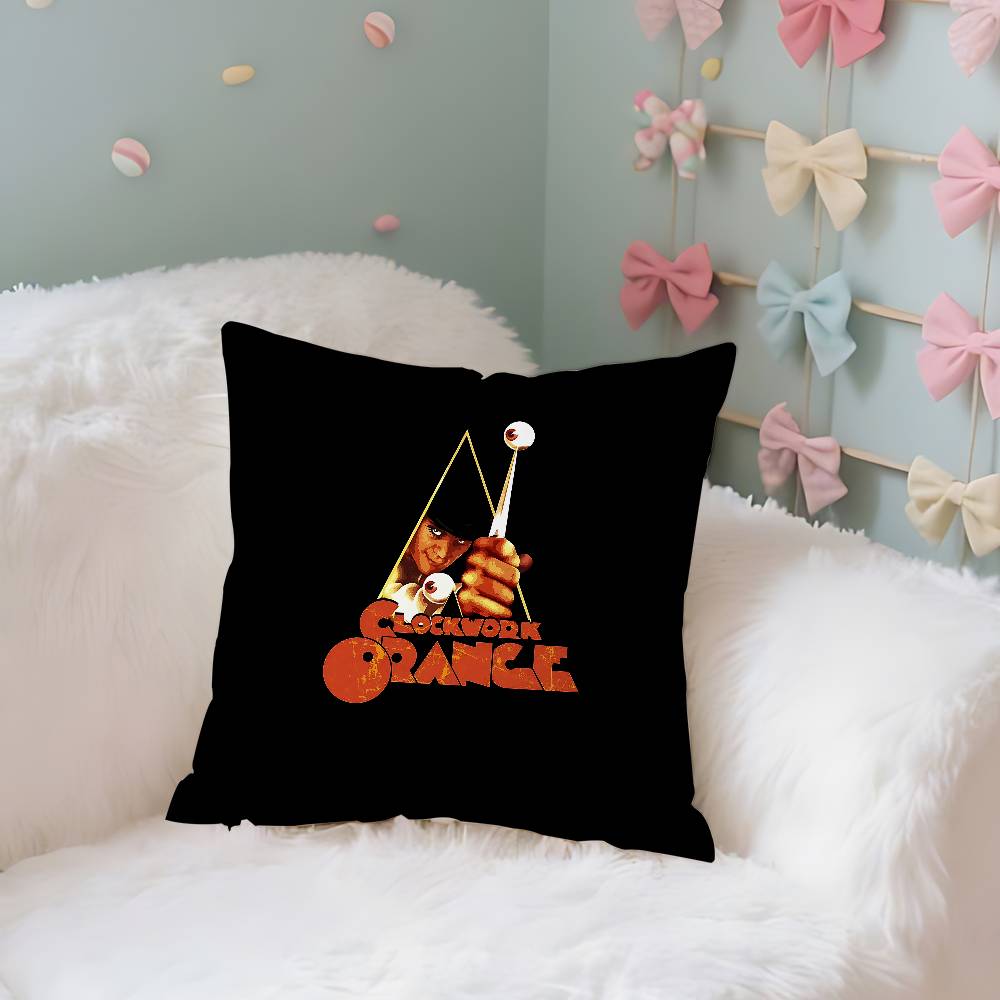 Uhrwerk Orange Kissenbezug Dekokissenbezug Nordischer Vintage-Stil Kissenbezüge Wohnzimmer Sofa Couch Sitz