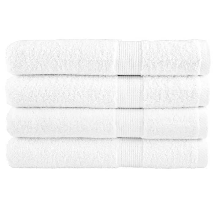 VidaXL Premium Quality Towels 4 Pcs, Shower Towels, Bath Sheets, Toilet Guest Towels, White 137141