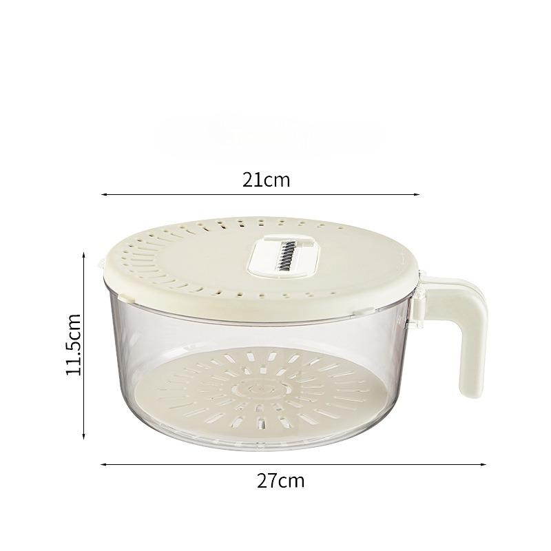 Draining Vegetable Basket with Handle Lid Draining Storage Box Vegetable Preservation BoxMulti-functional Kitchen