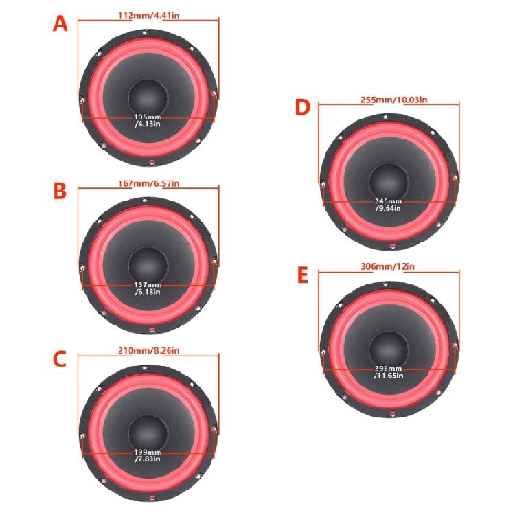 Passive Speaker Radiator With Red Rubber Surround Full Frequency Car Speaker Radiator Replacement