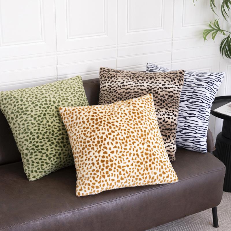 Leopard Print Soft Plush Pillow Cover Home Decor Pillow Cover Living Room Sofa Cushion Cushion Cover