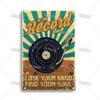 ARTISIAN Rusty Vinyl Records Metal Tin Sign Vintage Decorative Plate Classic Music Metal Sign Man Cave Home Studio Wall Decor
