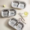 304 Stainless Steel Serving Plates, Food Portion Plates with Compartments, Dining Tray for Kids Adults