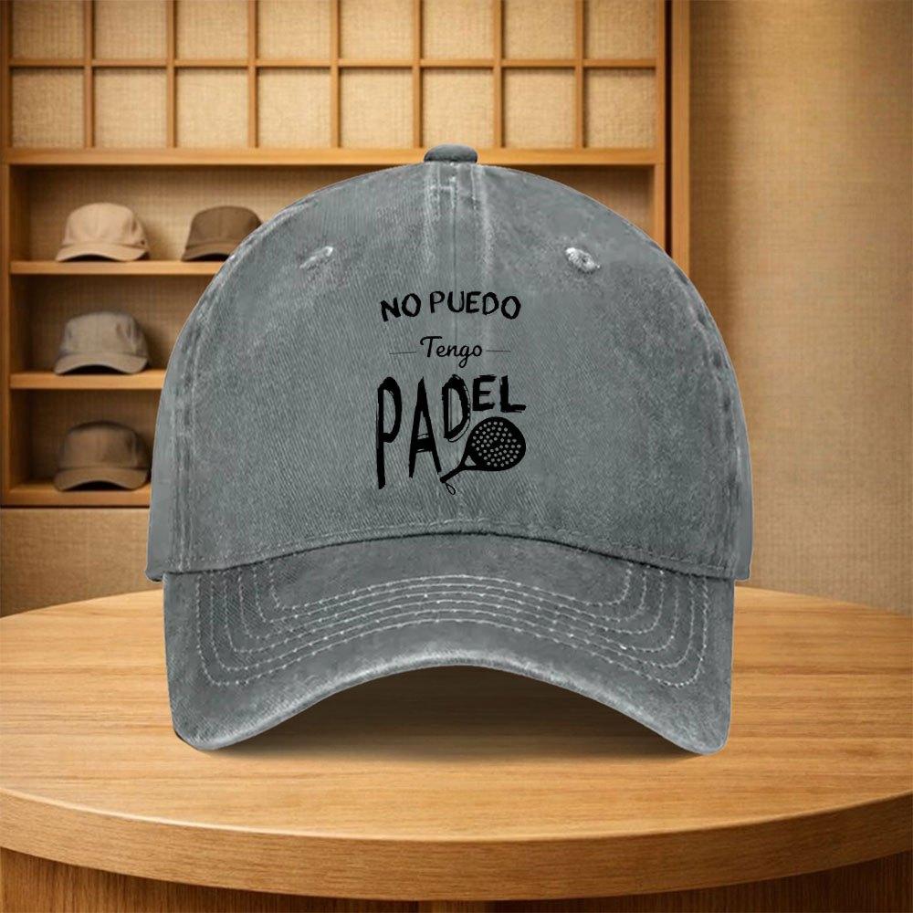 Vintage Padel Racket Pattern Snapback Cap Unisex Adjustable Baseball Hat for Travel Cycling Camping
