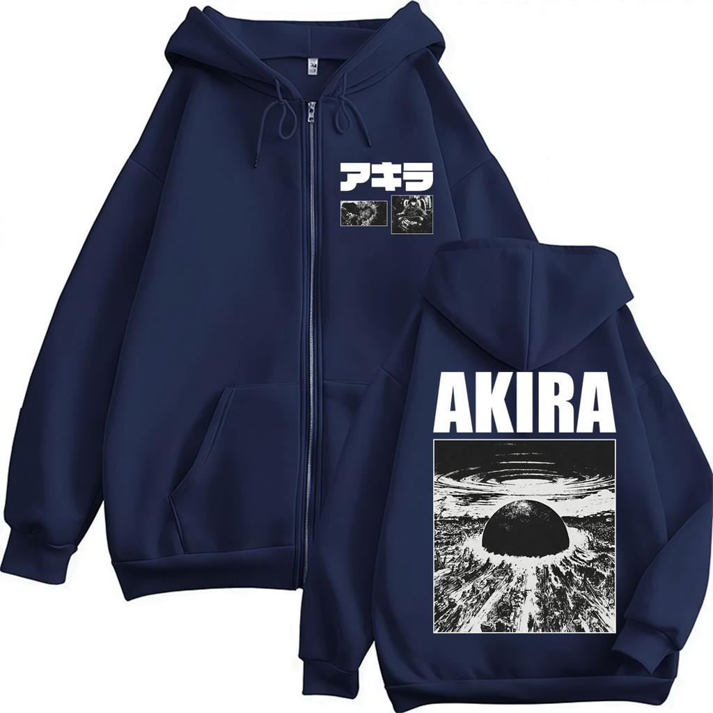 Japanese Anime Science Fiction Akira Saro Kaneda Zipper Hoodies Men Women Vintage Manga Sweatshirt Fleece Oversized Coats Y2k