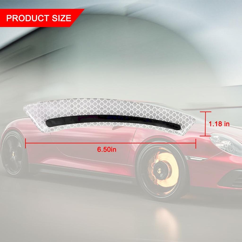 4PCS Car Wheel Eyebrow Reflective Stickers, Waterproof Anti-Scratch Auto Bumper Fender Safety Reflector Guard Strips Trim Side Marker, Vehicle