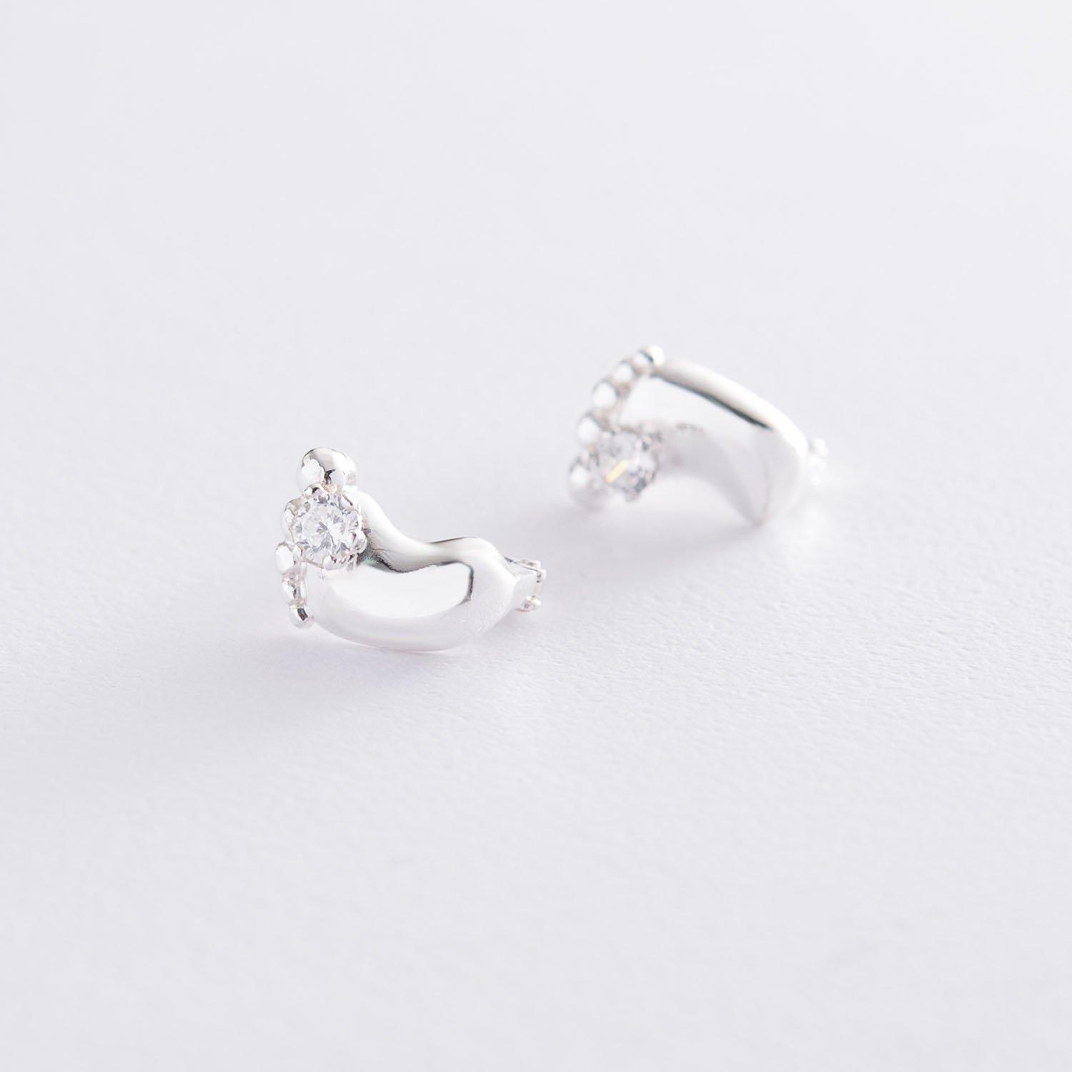 

Срібні сережки Ніжки немовляти з фіанітами Oniks 1.2 x 0.9 cm срібний