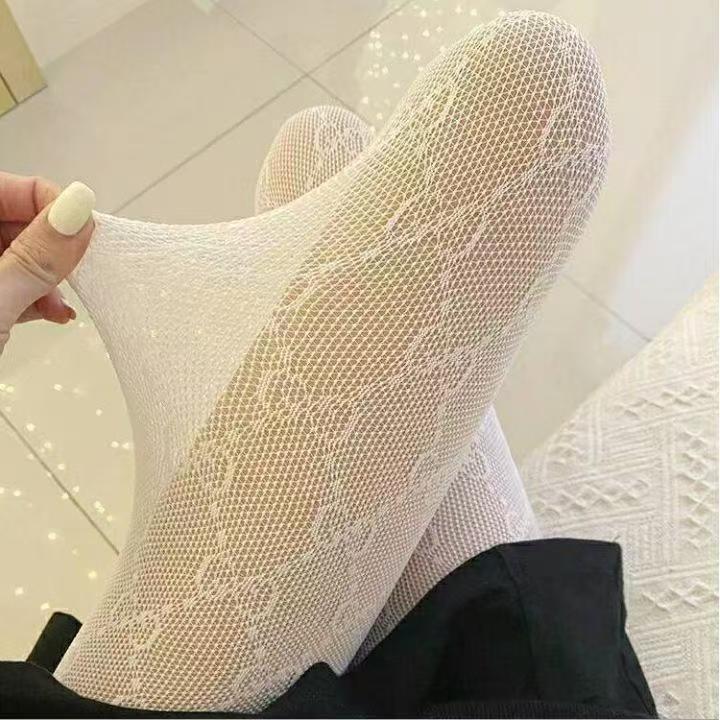 Women's Pure Desire Black Argyle Fishnet Pantyhose: Sexy Silk Niche Design for Spring and Autumn
