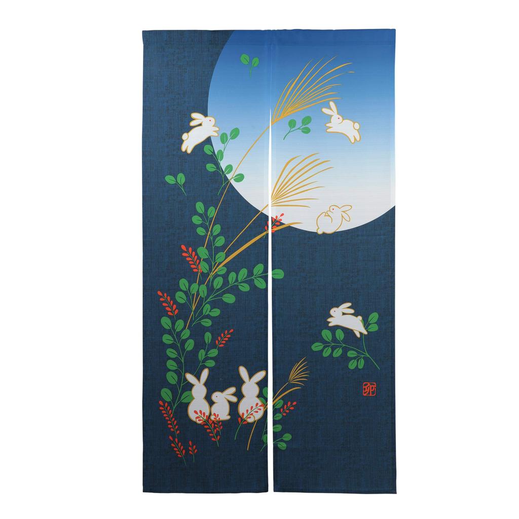 Iepure Alergând Flori de Cireș Stil Japonez Noren Cortină Lungă pentru Ușă Cortine pentru Ușă Tapiserie pentru Fereastră pentru Decorarea Casei