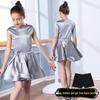 Mid-Sleeve Latin Dance Skirt for Girls – Competition & Performance-Grade Dancewear