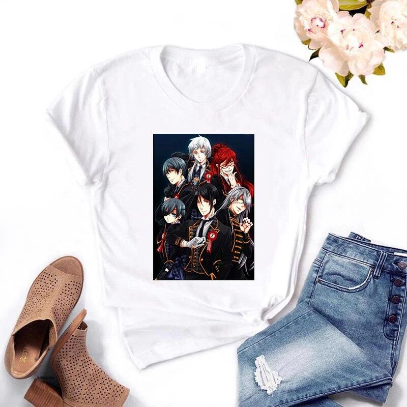 Anime Sebastian Graphic TShirt Manga Black Butler Printed Tshirt Koroshitsuji Sebastian Harajuku T-Shirt Man Women Summer Tshirt Unisex