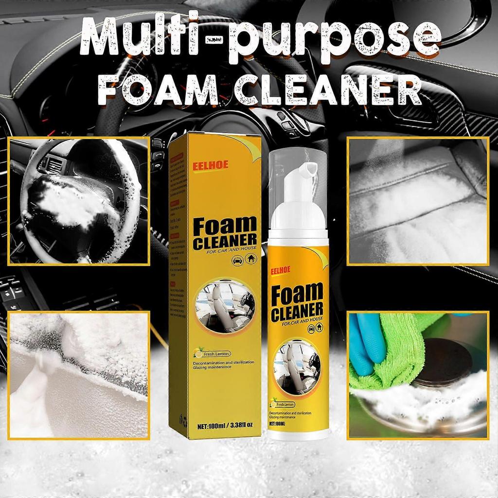 Limited time!!Eelhoe Car Steering Wheel Foam Cleaner Multifunctional Cleaner For Leather Seats And Interior Stains