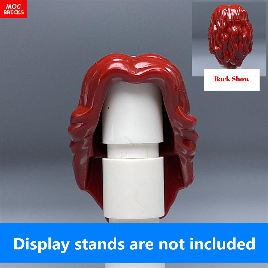 10pcs MOC Bricks 1015 1101 Female Long Hairs Ponytail Woman Girl Head Body Parts For 4cm Figures Building Blocks Kids Toys
