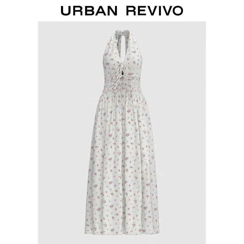 

Платье А-силуэта с цветочным принтом, халтер, завязывающееся на шее, осень 2025 XL