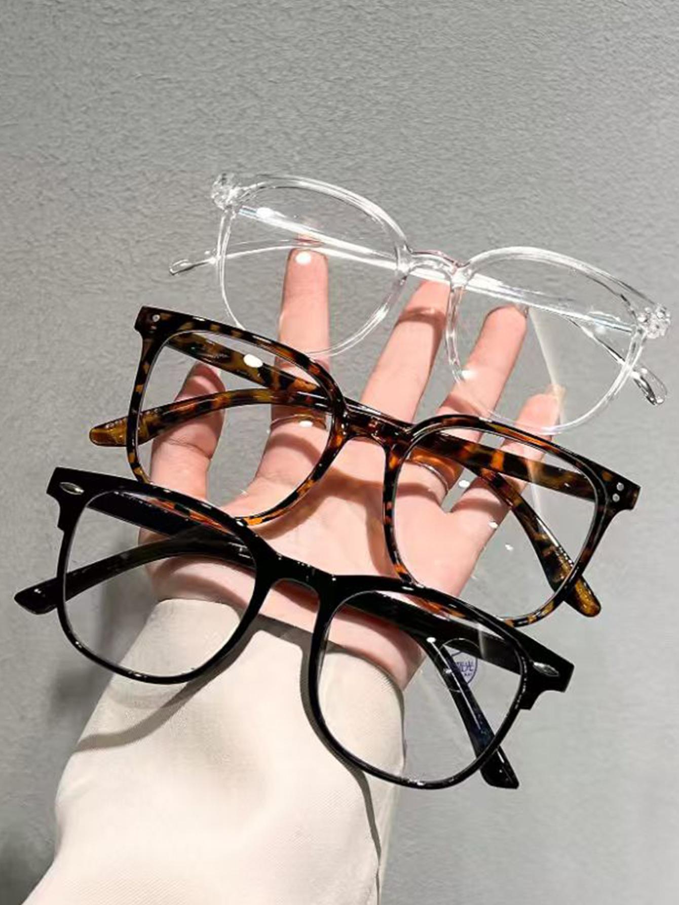 

3Pcs Retro Fashion Trendy Mixed-Shaped Frame Glasses Set Casual Fashion Basic Decorative Glasses Daily Wear Driving Travel