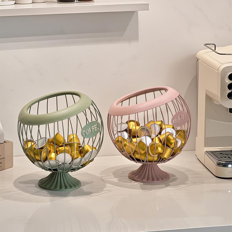 1PCS Iron Coffee Capsule Holder Fruit Snack Storage Rack Multifunctional Hollow Coffee Pod Storage Rack Suitable For Home Cafes