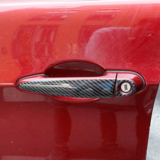 Soft Carbon Fiber Car Door Handle Cover Exterior Trim For BMW 3 4 Series 13-19