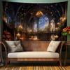 VIKAMA Fantasy Library Tapestry Magic School Bookshelf Background Teenage Bedroom Living Room Dormitory Decoration