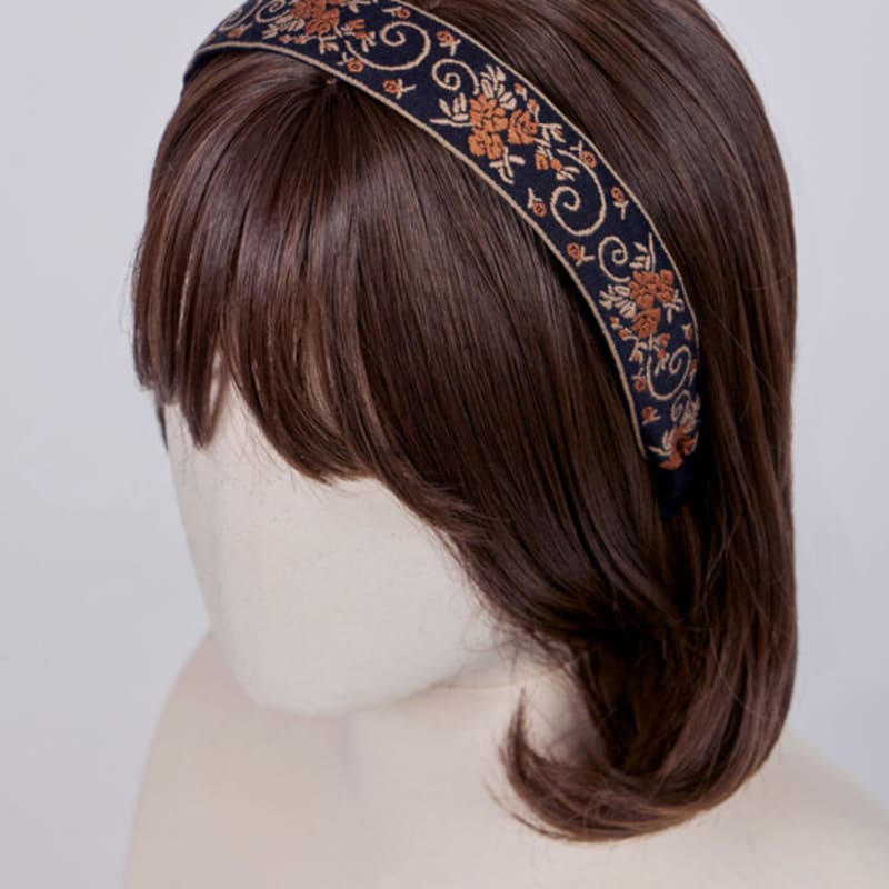 MAIA Vine Rose Headband P - Red Black