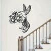 Iron Hummingbird Wall Art, Outdoor Metal Sculpture for Garden Terrace Balcony, Festive Home Decor, No Power Needed