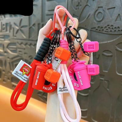 Afneembare halter sleutelhanger creatieve sport fitness serie dopamine siliconen sleutelhanger bedeltje accessoires