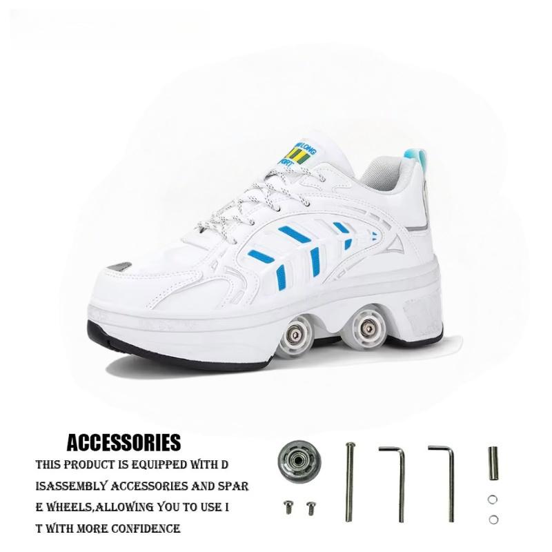 Casual Roller Skates 4-wheel Parkour Shoes Roller Skating Shoes Urban Street Sports Shoes Quad Deformation Skates