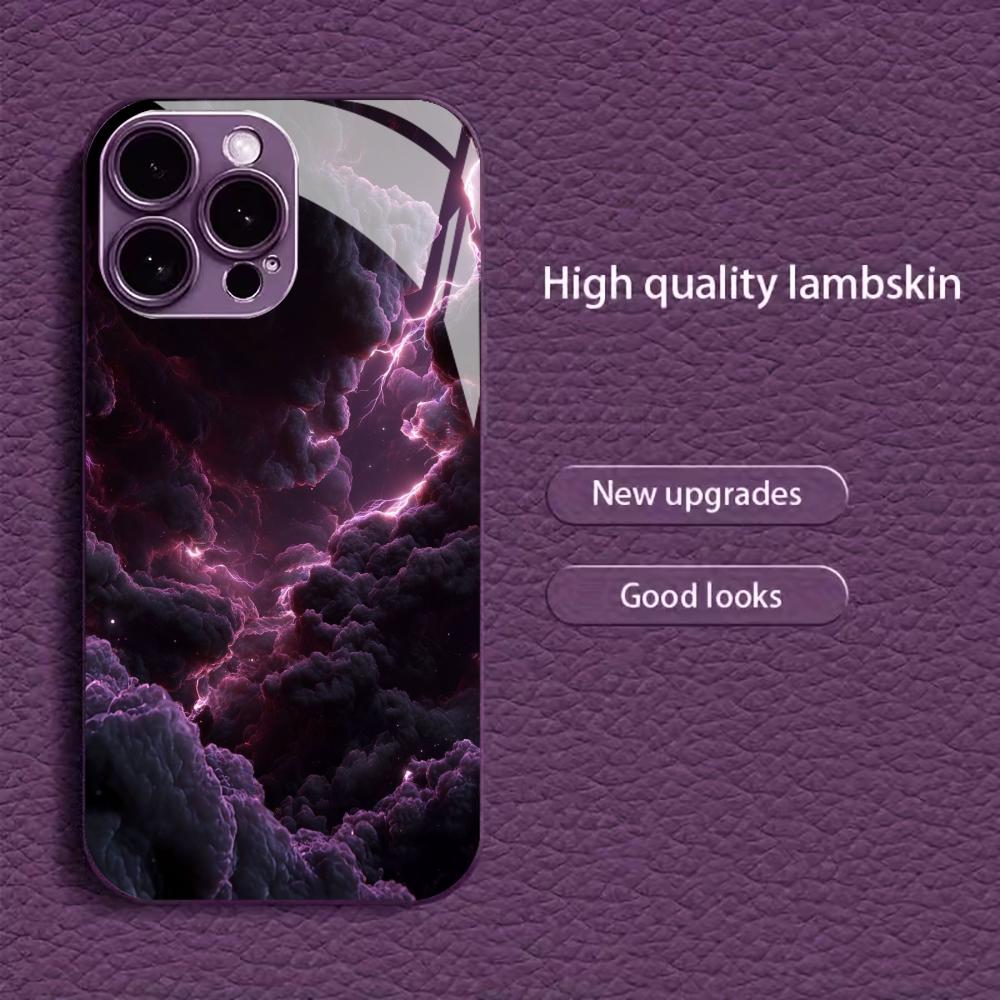 Dark Purple Storm Cloud Art for Coque Iphone for Iphone 17 Case Fashion Case Fundas Glass for iPhone 17 16 15 14 13 Pm Pro Plus