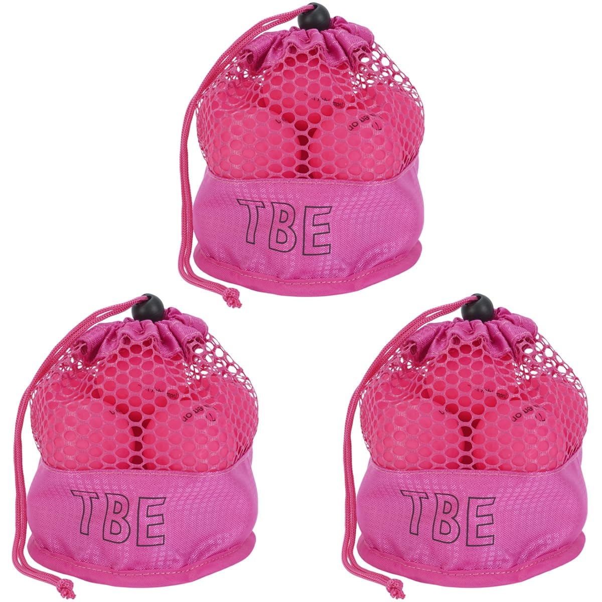 Флуоресцентные матовые мячи TOBIEMON в сетчатых мешках, 3 дюжины (36 Шариков), розовый