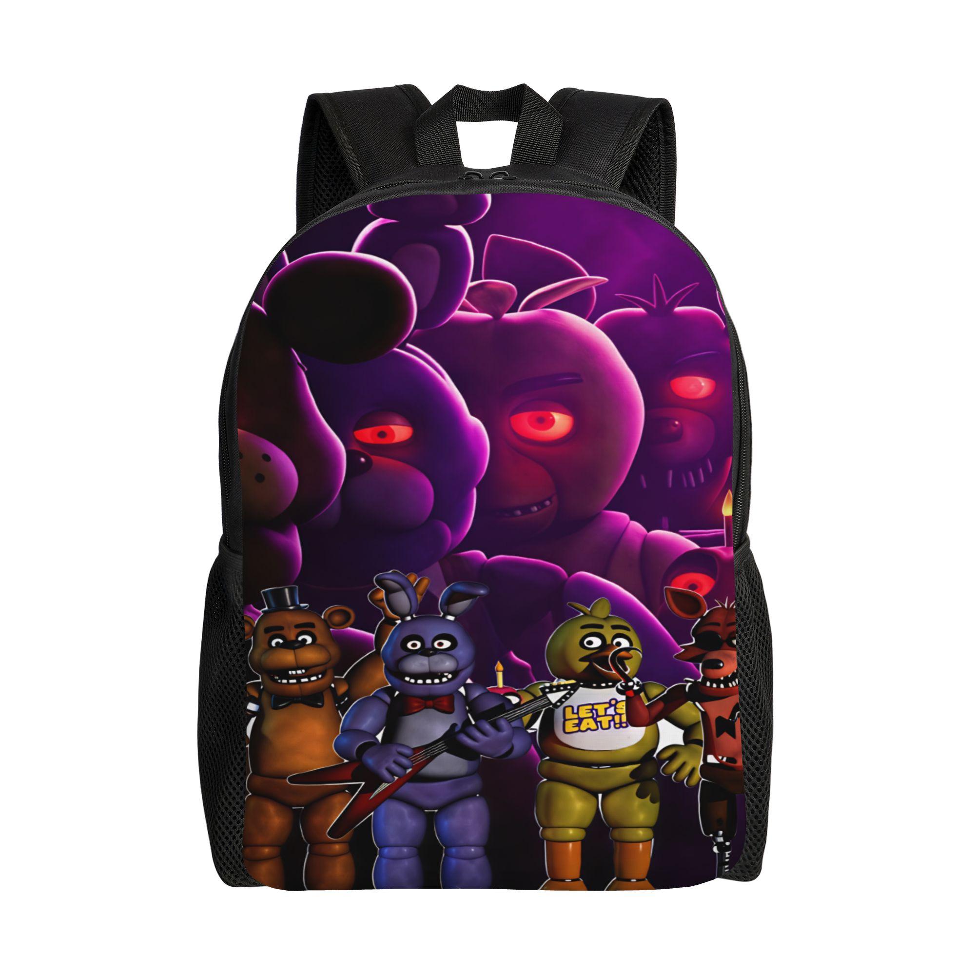 FNAF Horror Game Rugzak Mannen Grote Rugzakken Polyester Casual Middelbare School Tassen Reizen Custom Rugzak (as the picture,as picture)
