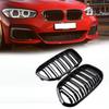 Car Front Bumper Grilles For BMW 1-Series F20 5-door/F21 3-door 118i/120d/144d/120i 2015 2016-2017 Facelift Double Lines Grills