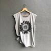 Stylish And Comfortable Women Sleeveless Top With Eye-catching Sunflower Design