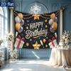 Party Backdrop Happy Birthday Birthday Stars Silver Photo Booth Background Front Door Decor