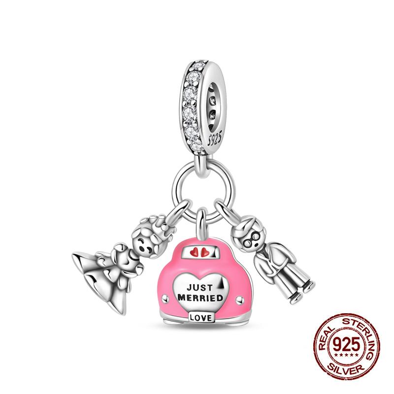 Neue Kupfer Romantische Liebesbrief Hochzeit Ringe Charms Perlen Passend für 3mm Original Armband DIY Schmuck Verlobungsgeschenke